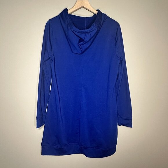 Women's L Fabletics Hoodie Pullover Sweatshirt Fleece Blue Sporty Hooded Active - Picture 3 of 6